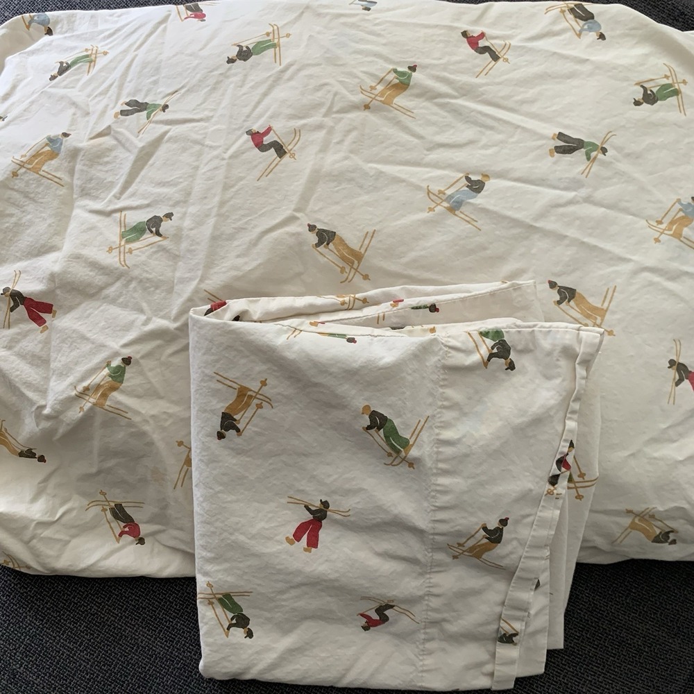 Pottery Barn Skiers Organic Fitted Sheet Pillowcases